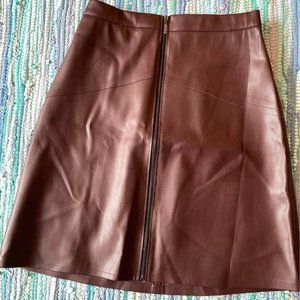 Faux Leather Burgundy Mini/Midi Skirt
